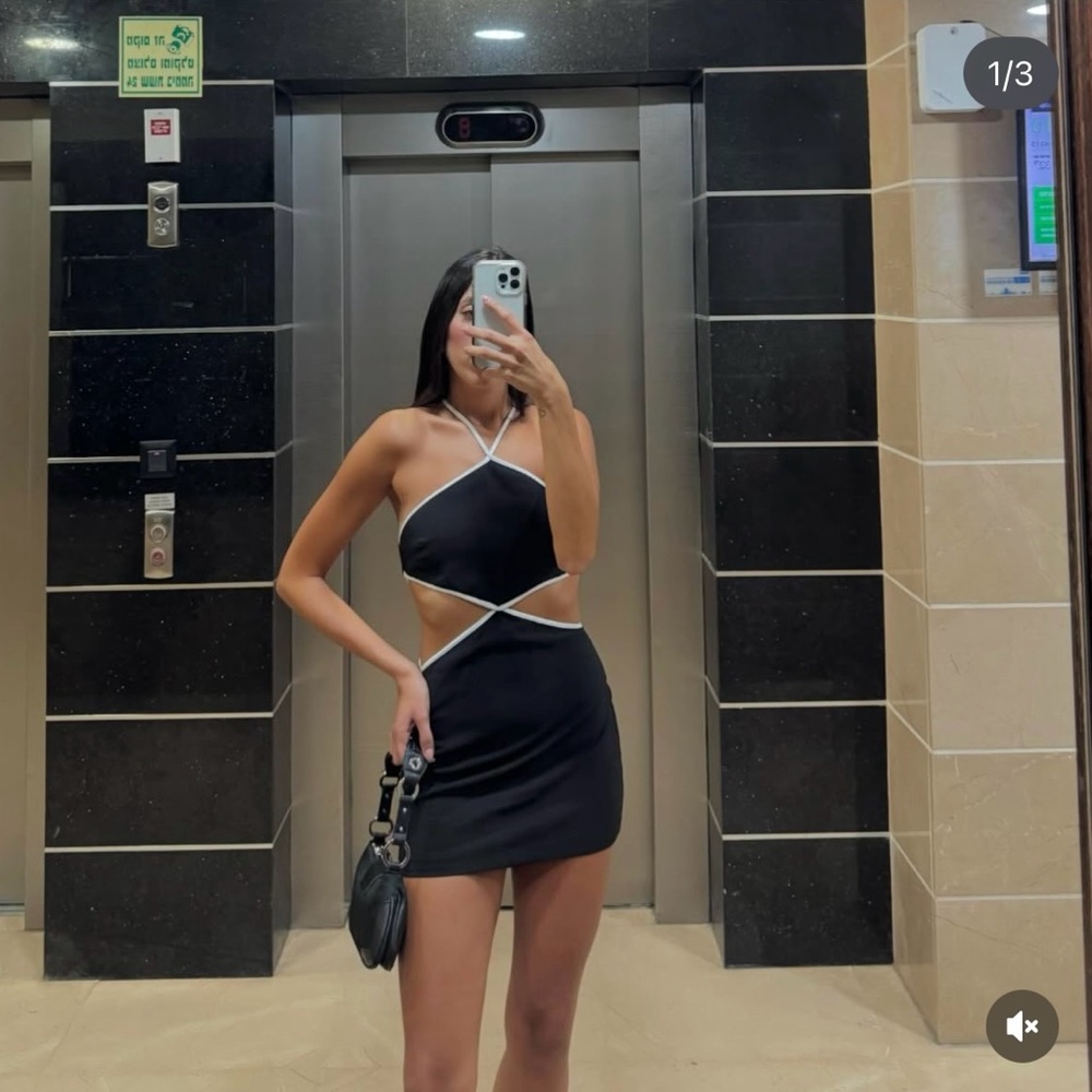 Zara nwt cut out halter mini dress